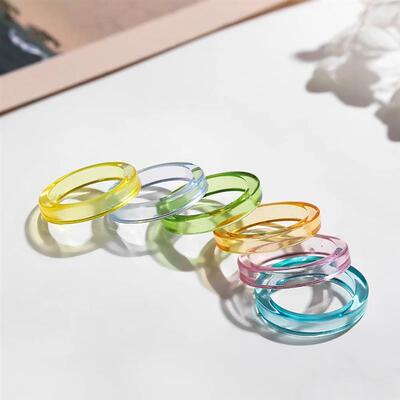 ndy Geometric Circle Stacked Finger Rings for Women Minimali