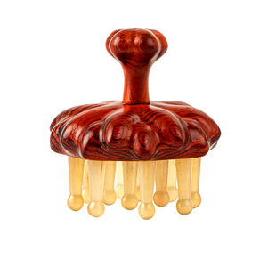 非遗常州梳篦邢粮木艺荷花按摩木梳羊角头部家用宽齿女士养发头疗