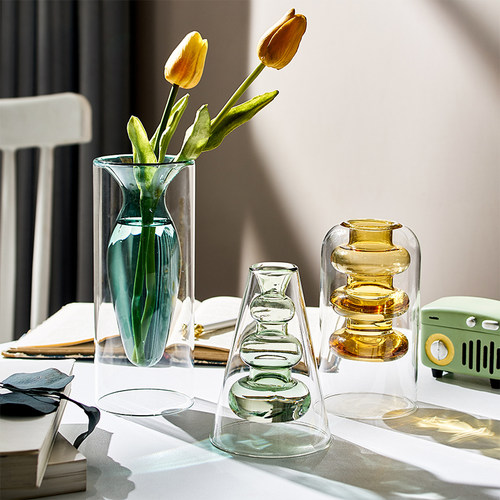 Nordic Home Decor Glass Vase Living Room Decoration Flower V