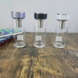 万象单层玻璃杯带滤网车载男女士耐热杯泡茶直身玻璃杯U193