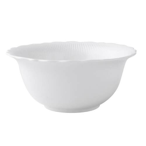 Lace Design Ceramic Bowl White Fruit Salad Condiment Server
