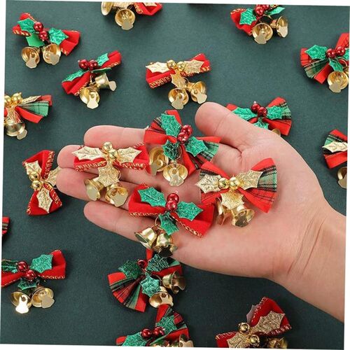 5pcs Christmas bell bow Christmas Tree Ornament圣诞铃铛挂饰