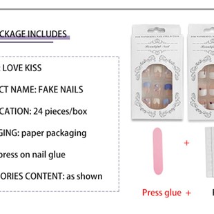 French Clouds Fake Nails Long Blue Coffin Press on Nail Tips