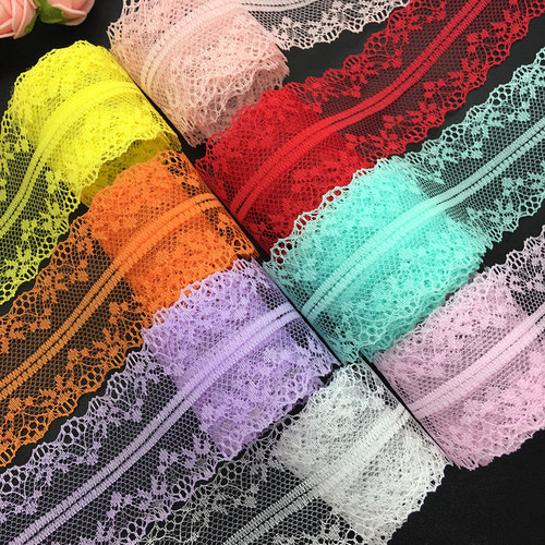 10yds 40mm Wide Bilateral Handicrafts Embroidered Net Lace T