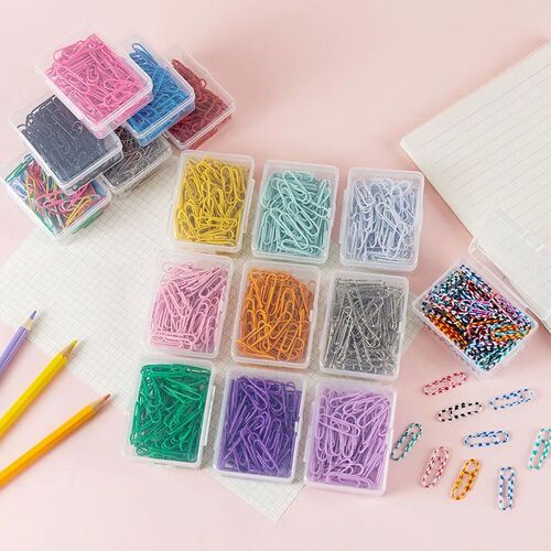 50pcs 28mm Colorful Metal Paper Clips Bookmark Marking Label