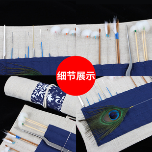 扬州技师专用采耳工具装 全高档掏耳朵毛鹅毛挖耳勺古风布袋款