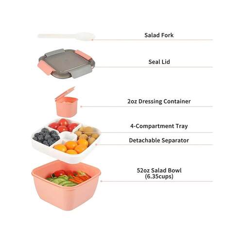 Double Layer Lunch Box with Spoon & Fork Leakproof Eco-Frien