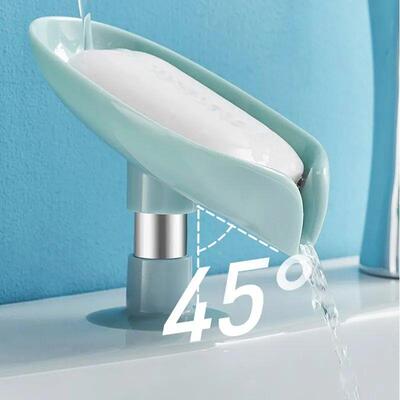 Drain Soap Holder Leaf Shape Soap Box Suction Cup Tray