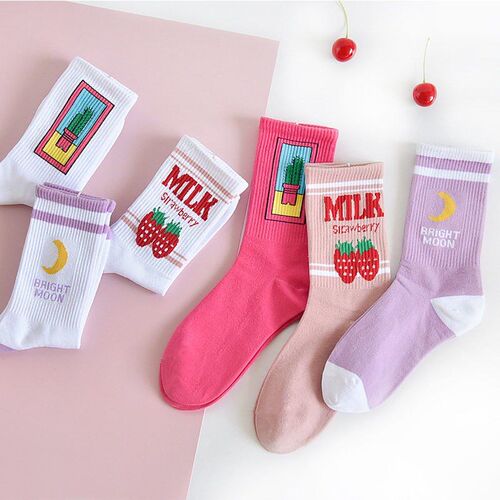 Women's Socks Japanese Cotton Colorful Cartoon Cute Funn