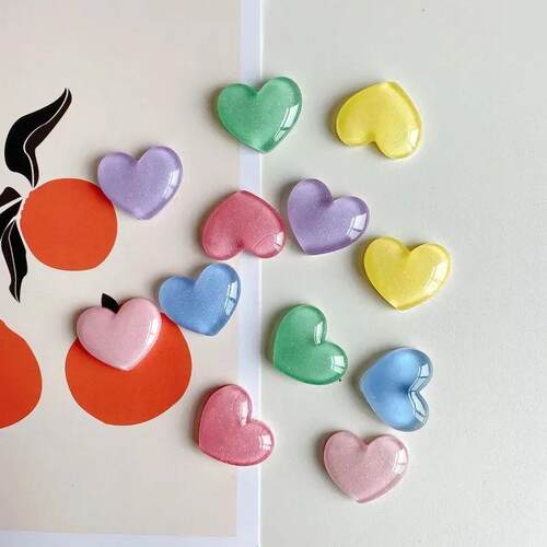 6pcs Glitter colored loving heart Fridge Magnet Photo Wall m