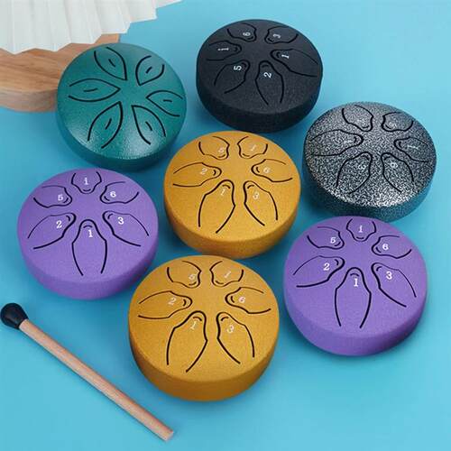 3 Inches 6 Tones Steel Tongue Drum Outdoors Rain Drum Instru