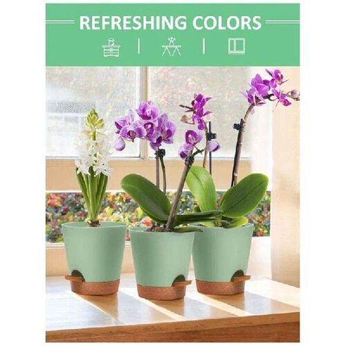 3Pack 6.5Inch Self Watering Pots For Indoor Plants,Flower
