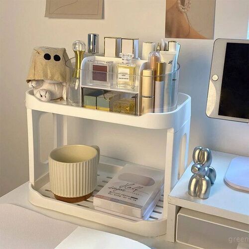 Desktop Storage Rised Shelf Double-layer Cosmetics Sorting O