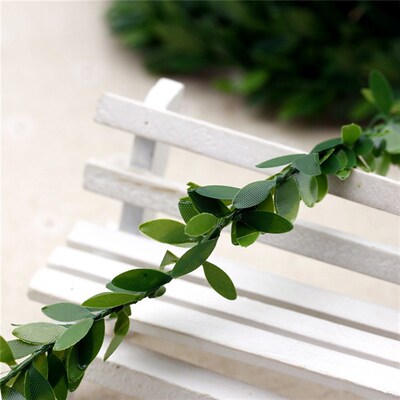 New 1 M Artificial Silk Wreath Green Leaf Iron Wire Artifici