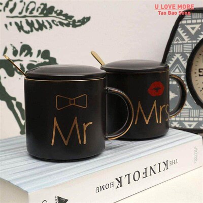 Mr and Mrs Coffee Mugs Cups Gift-Set for Engagement Wedding