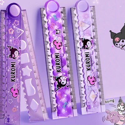 30cm Folding Ruler My Melody Kuromi Cinnamoroll with Wavy Li