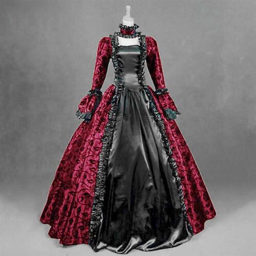 Gothic Gowns Women Retro Winter Print Ball Floral Fall Dress