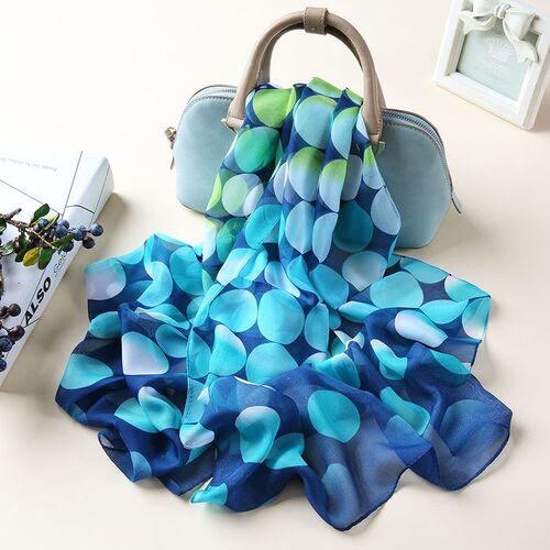 Silk Scarves Woman Spring  Autumn Long Dots Printed Shawl Sc