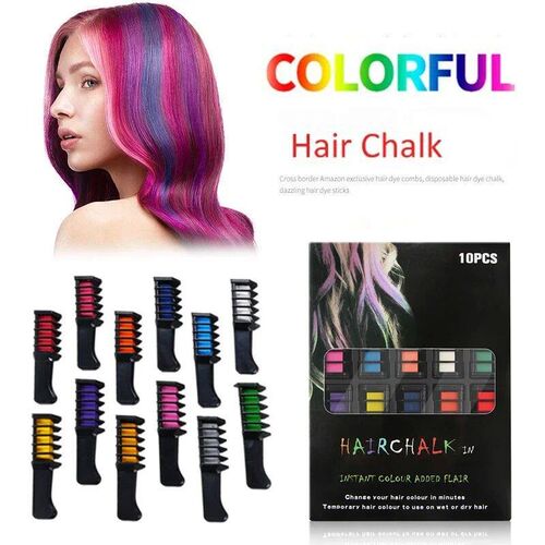 10/1pc Colorful Hair Color Chalk For Hair Fashion Colored Ma