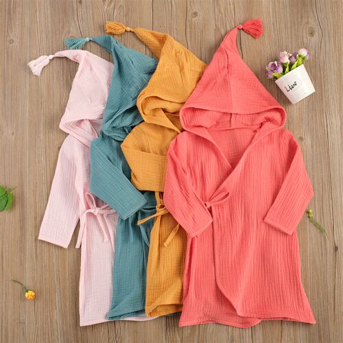 Children Long-sleeved 100cm Bubble Cotton Bathrobe Sleepwear