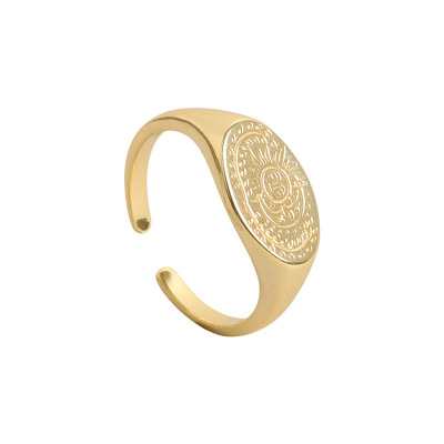 -Retro sun and moon ring minimalist hipster niche MC ring de