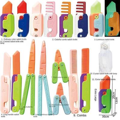 New 3D Radish Butterfly Knife Straight Jump Highquality Gra