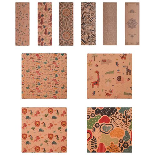 Cork Printed Yoga Mat Can Be Customized Natural Rubber Yoga
