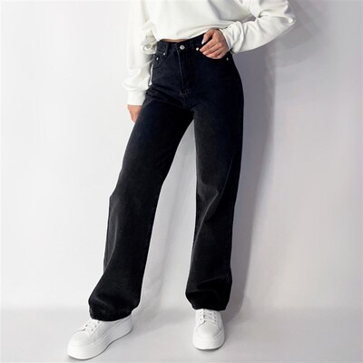 ZHISILAO Boyfriend Straight Cut High Waist Jeans Women Vinta