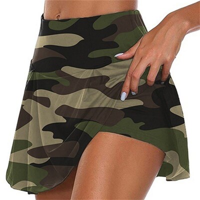 Camo Printed Women Skirt Shorts Fitness Jogger Sweat Shorts