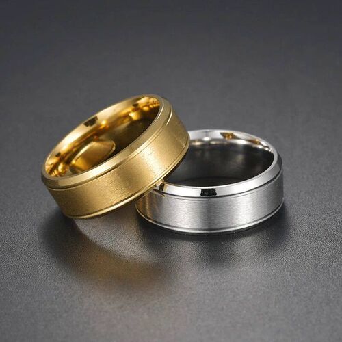 4 Colors Classic 8mm Mens Ring Surface Brushed Stainless Ste