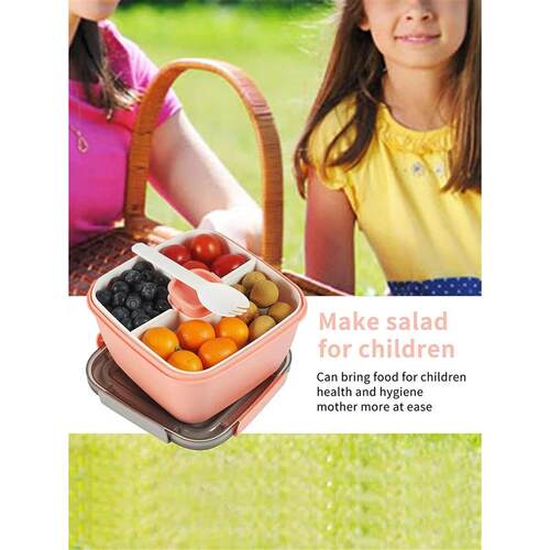Double Layer Lunch Box with Spoon & Fork Leakproof Eco-Frien