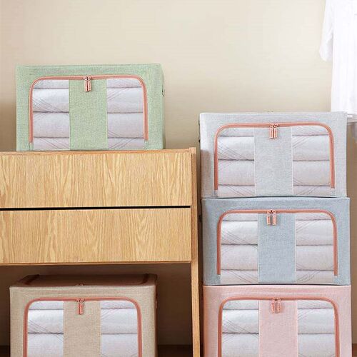 Cotton and hemp clothes storage box Cloth folding clothing h
