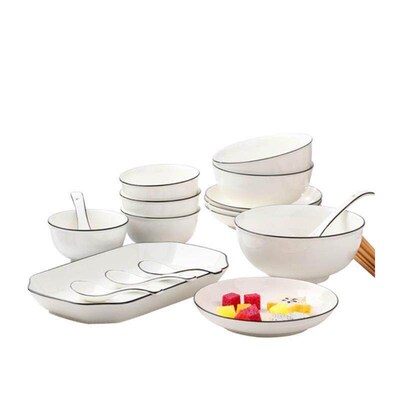 piece set household ceramics dinner bowls plates dish no