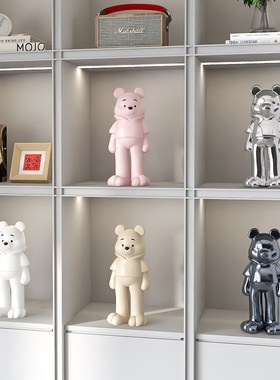 电镀暴力熊客厅摆件高端大气酒柜装饰玄关装电视柜乔迁新居布置