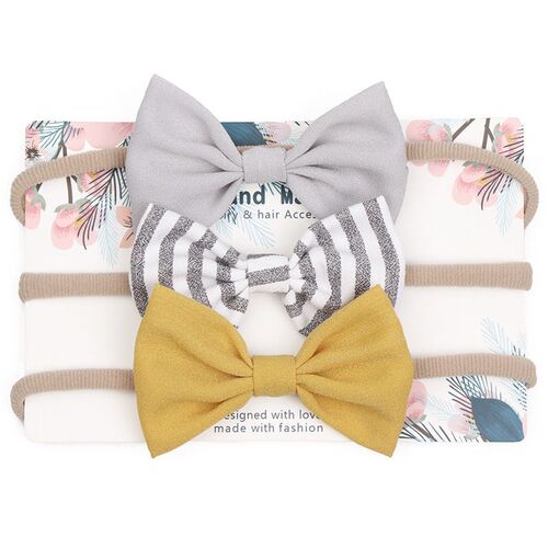 3pcs/lot Cute Bow Baby Headband for Girl Nylon Head Bands Tu