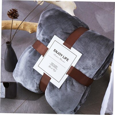 Blanket Plain Flannel Thick Coral Fleece Knee Blanket 小毛毯