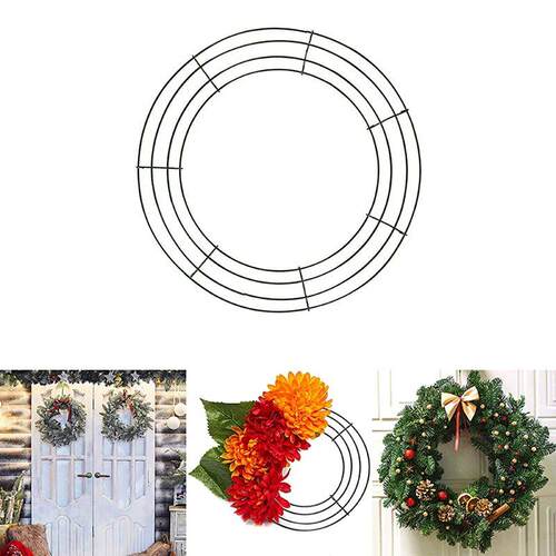 20-40cm 1/2/3PCS Metal Hoop Floral Wreath Frame Wire Ring Fl