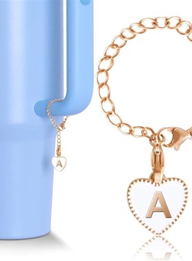 2PCS Letter Charm Accessories for Stanley Cup Heart Shape Al