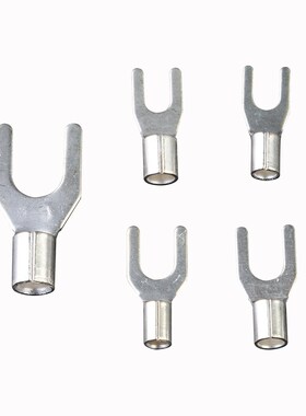 UT10-5冷压裸端子铜鼻子接线耳U型叉形接线压接端子鼻连接器100只