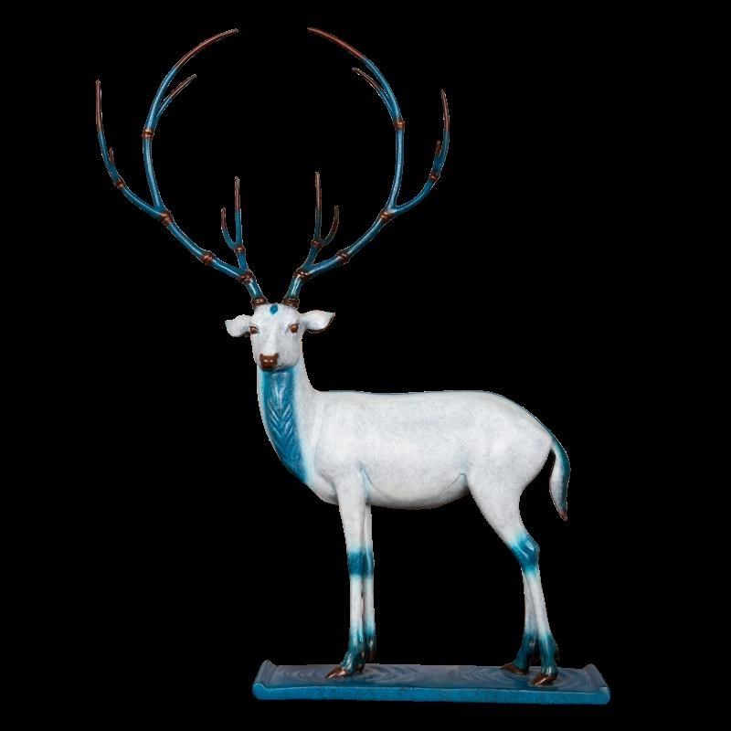 阿斯蒙迪吉祥鹿摆件书房客厅桌面装饰品青铜鹿摆件雕塑高端商务礼,家居饰品,国学摆件,淘宝优惠券,粉丝福利购,淘宝优惠卷