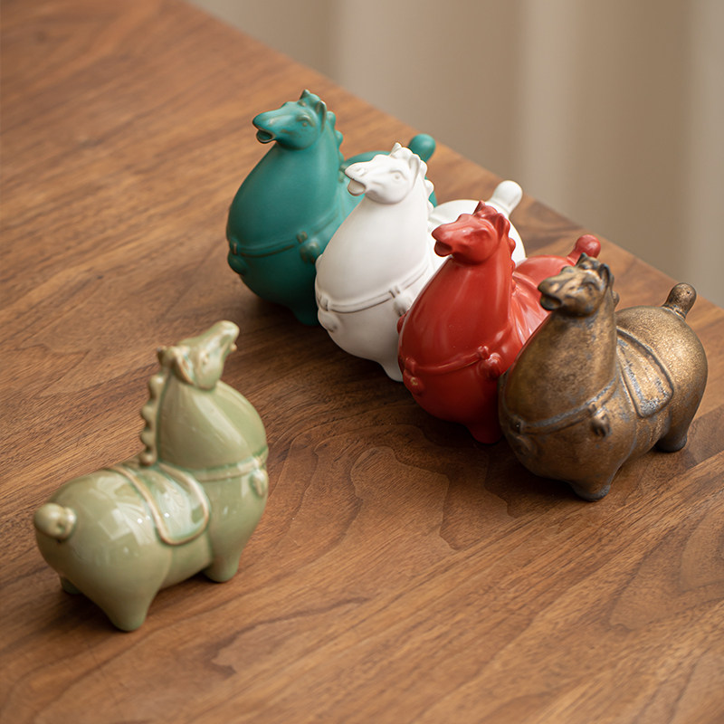 陶瓷招财唐马摆件小号客厅玄关酒柜桌面装饰品办公桌生肖马摆件,家居饰品,装饰摆件,淘宝优惠券,粉丝福利购,淘宝优惠卷