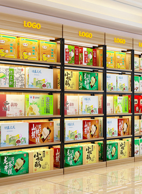 货架展示架陈列柜展示柜土特产货柜展柜产品展架茶叶陈列架烟酒店