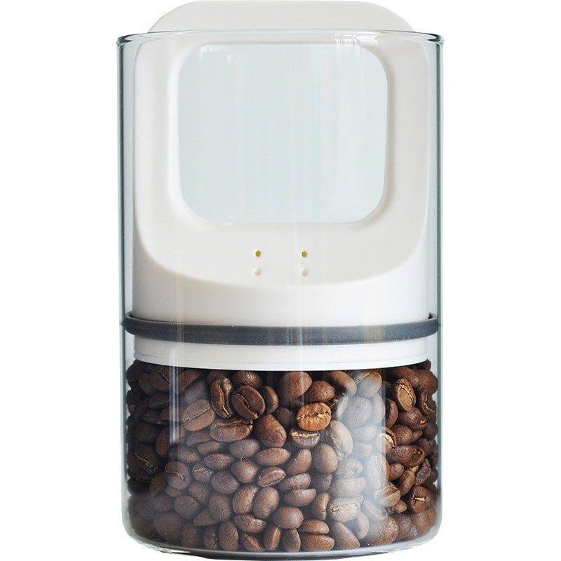 抽真空密封罐咖啡豆保存罐高硼硅玻璃单向排气咖啡粉便携养豆储存