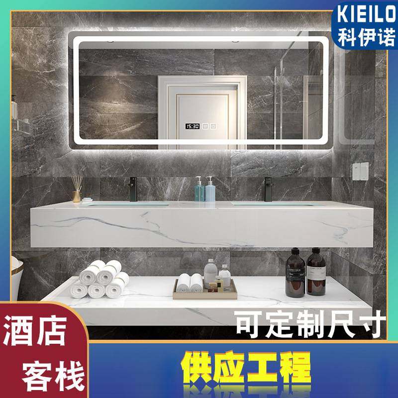 新款石台面人造石 led镜子 酒店卫生间岩板洗手盆 阳台洗手台,家装主材,浴室柜组合,淘宝优惠券,粉丝福利购,淘宝优惠卷