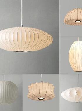 布艺灯笼圆球单头吊灯北欧简约创意卧室餐厅吧台吊灯日韩民宿吊灯