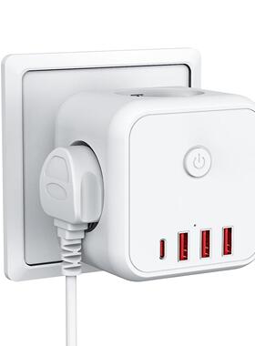 欧标魔方插座转换插头 Type C欧规立方体插座 多功能德规带线排插