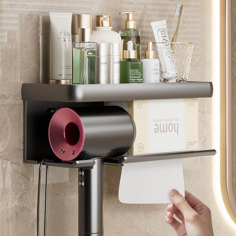 枪灰吹风机置物架免打孔壁挂式卫生间电吹风筒支架浴室收纳挂架子,家庭/个人清洁工具,吹风机置物架,淘宝优惠券,粉丝福利购,淘宝优惠卷