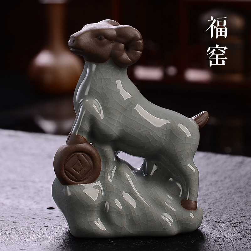 哥窑茶宠 精品小摆件 十二生肖鼠牛虎兔龙蛇马羊猴鸡狗猪手工可养