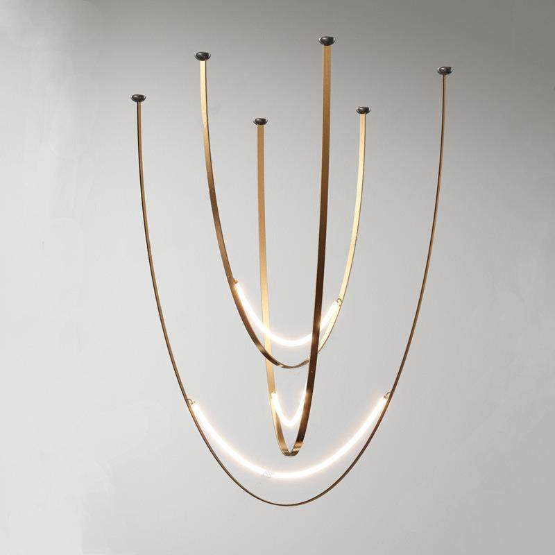 新款餐厅灯极简皮带吊灯客厅灯后现代吧台线条灯具,家装灯饰光源,智能吊灯,淘宝优惠券,粉丝福利购,淘宝优惠卷