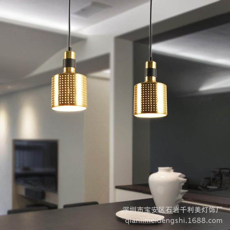 北欧创意电镀金色小吊灯个性吧台时尚餐厅服装店橱窗床头简约吊灯,家装灯饰光源,智能吊灯,淘宝优惠券,粉丝福利购,淘宝优惠卷